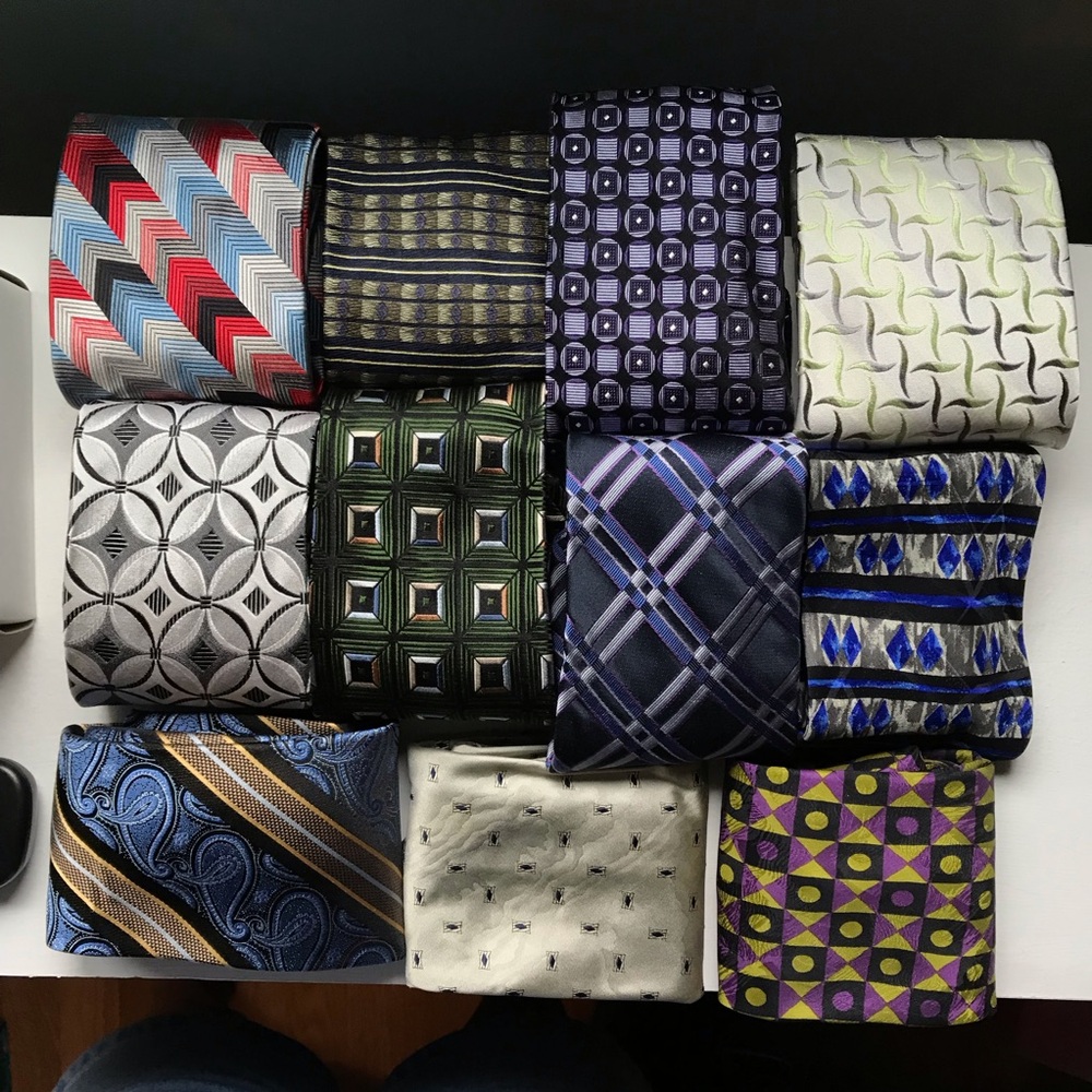 Lot of 11 Vintage Bachrach Neckties 100% Silk Ties Various Designs / Patterns